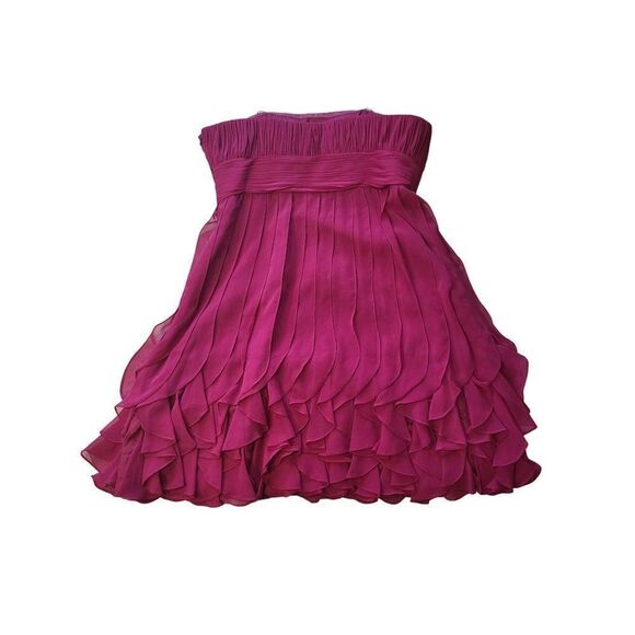 JS Boutique Strapless Cocktail Dress Women Sz 12 Purple Mini Ruffled Designer - Picture 7 of 7
